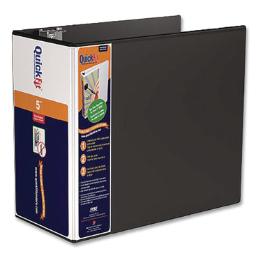 QuickFit® D-Ring View Binder, 3 Rings, 5" Capacity, 11 x 8.5, Black (STW870701)