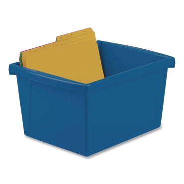 Storex Classroom Storage Bin, 16 qt, 11.25 x 13.62 x 7.9, Assorted Colors, 6/Carton (STX61514U06CCT)