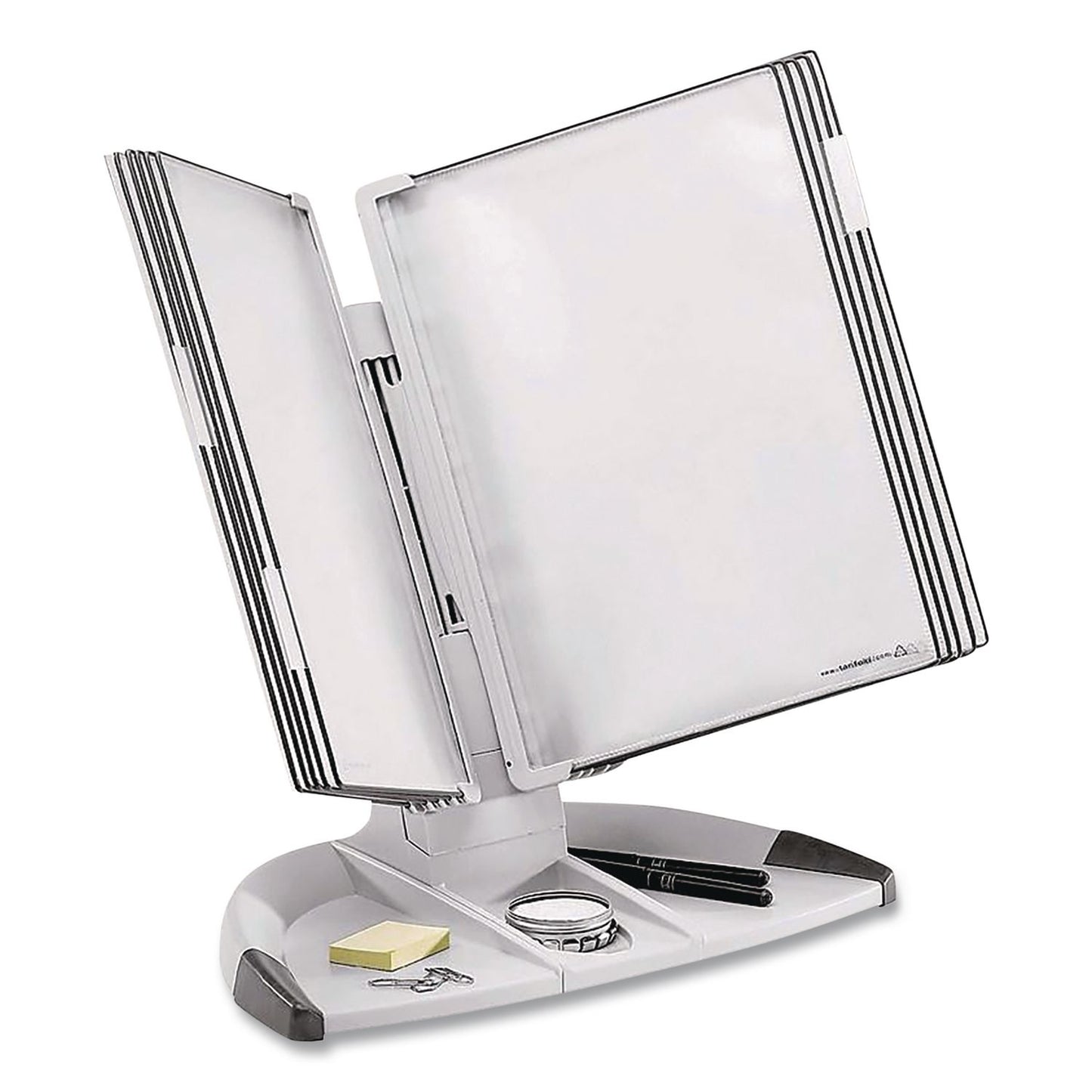 djois® by Tarifold Modular Desktop Document Holder, 10 Panels with Black Borders, Gray Base (TFITD271)