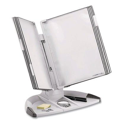 djois® by Tarifold Modular Desktop Document Holder, 10 Panels with Black Borders, Gray Base (TFITD271)
