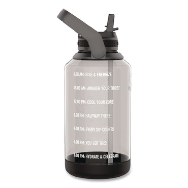 TAKEYA® Tritan Motivational Plastic Water Bottle, 64 oz, Stormy Black (TKY54145)