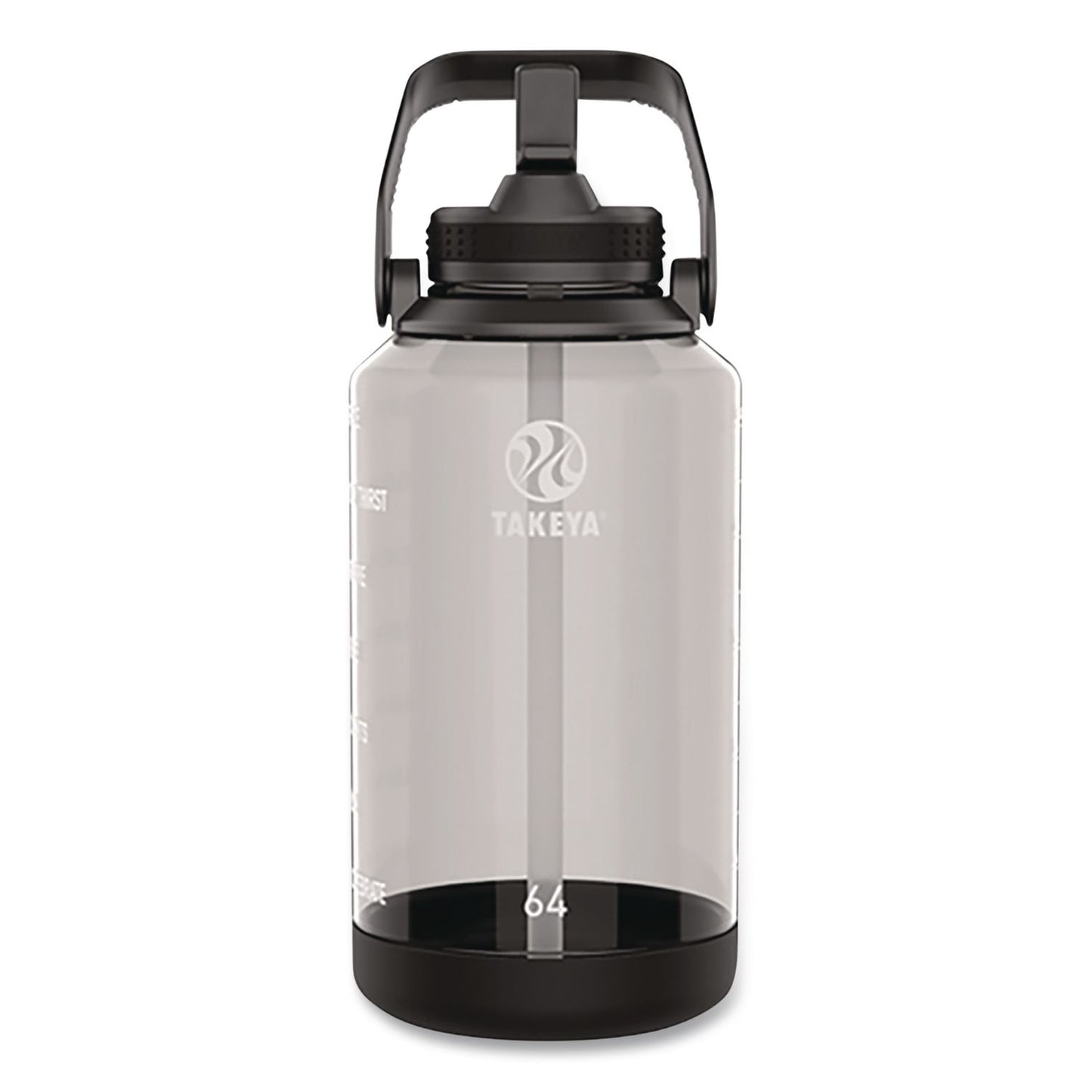 TAKEYA® Tritan Motivational Plastic Water Bottle, 64 oz, Stormy Black (TKY54145)