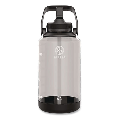 TAKEYA® Tritan Motivational Plastic Water Bottle, 64 oz, Stormy Black (TKY54145)