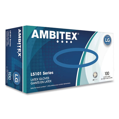 AMBITEX® L5101 Series Powdered Latex Gloves, Large, 4 mil Thick, 9" Long, Cream, 100/Box, 10 Boxes/Carton (TXILLG5101CT)