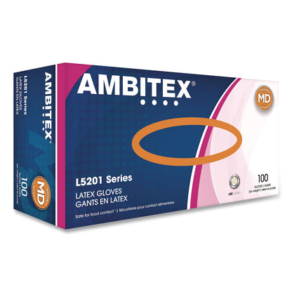 AMBITEX® L5201 Series Powder-Free Latex Gloves, Medium, 4 mil Thick, 9" Long, Cream, 100/Box, 10 Boxes/Carton (TXILMD5201CT)