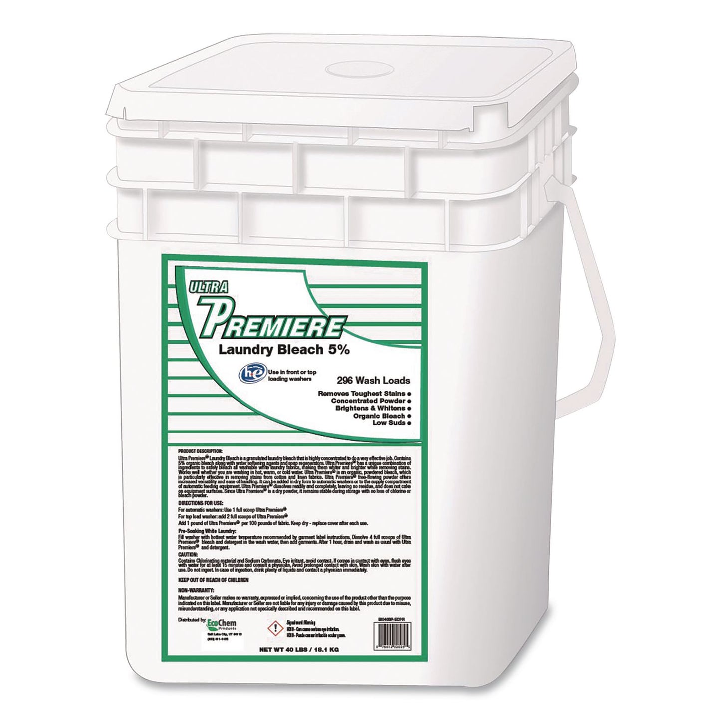 Ultra Premiere Powder Bleach, 40 lb Pail (UPRCBI040SPECPR)