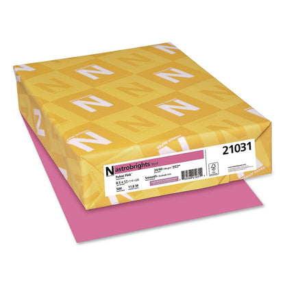Astrobrights® Color Paper, 24 lb Bond Weight, 8.5 x 11, Pulsar Pink, 500 Sheets/Ream, 10 Reams/Carton (WAU21031CT)