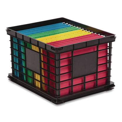 IRIS File Storage Durable Plastic Crate, 13.87 x 16.87 x 11.5, Black (IRS270010200309)
