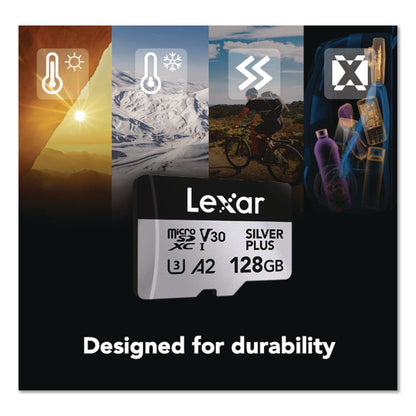 Lexar™ Professional SILVER Series SDXC Memory Card, 205MB/s Read Speeds and 150MB/s Write Speeds, UHS-I V30 U1 Class 10, 128 GB (LXRLSDSIPL128GB)