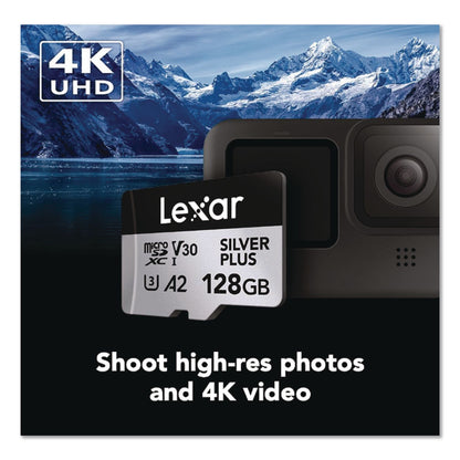 Lexar™ Professional SILVER Series SDXC Memory Card, 205MB/s Read Speeds and 150MB/s Write Speeds, UHS-I V30 U1 Class 10, 128 GB (LXRLSDSIPL128GB)