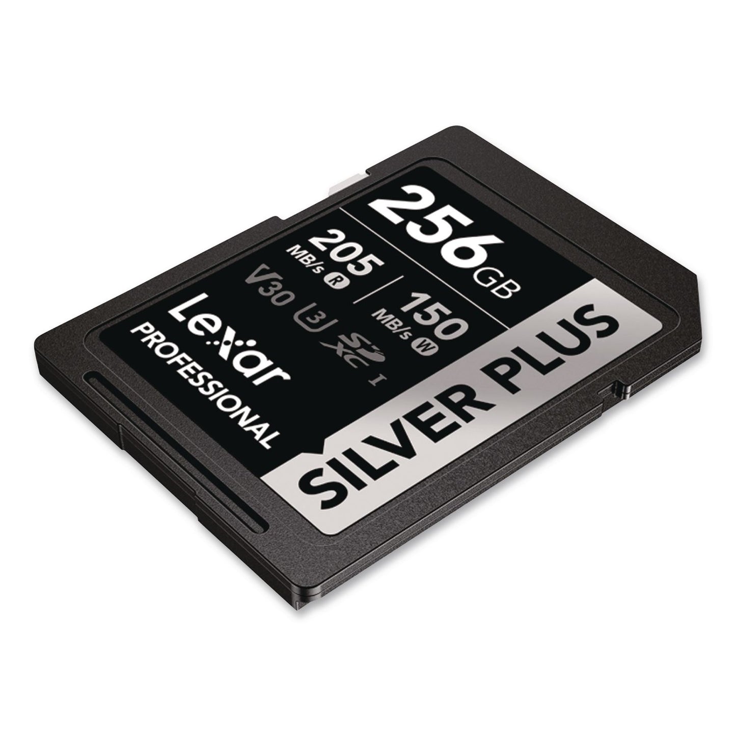 Lexar™ Professional SILVER Series SDXC Memory Card, 205MB/s Read Speeds and 150MB/s Write Speeds, UHS-I V30 U1 Class 10, 256 GB (LXRLSDSIPL256GB)