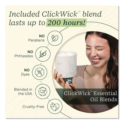 Lifelines® Aromatherapy Essential Oil Flameless Candle Diffuser, Rosemary and Lemon Essential Oil, 5.5 x 5.5 x 5.5, Ivory (LLN111617)