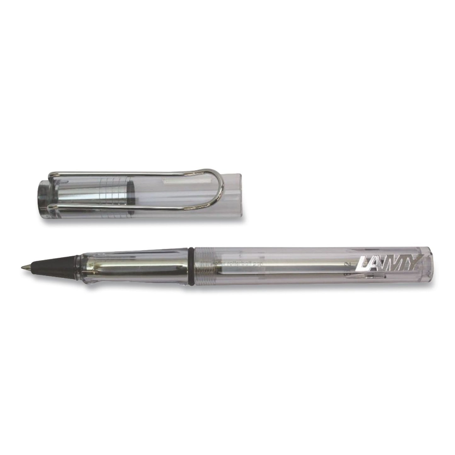 LAMY safari Rollerball Pen, Stick, Medium, Black Ink, Vista Transparent/Black Barrel (LMYL312)