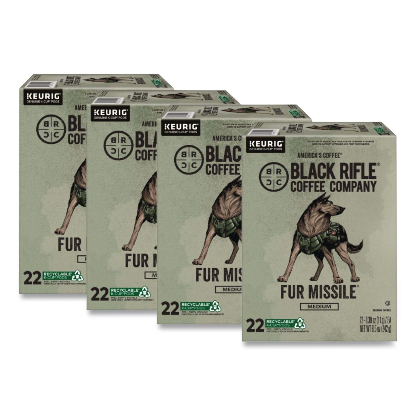 Black Rifle® Coffee Company Fur Missile Coffee K-Cups, 22/Box, 4 Boxes/Carton (GMT5510CT)