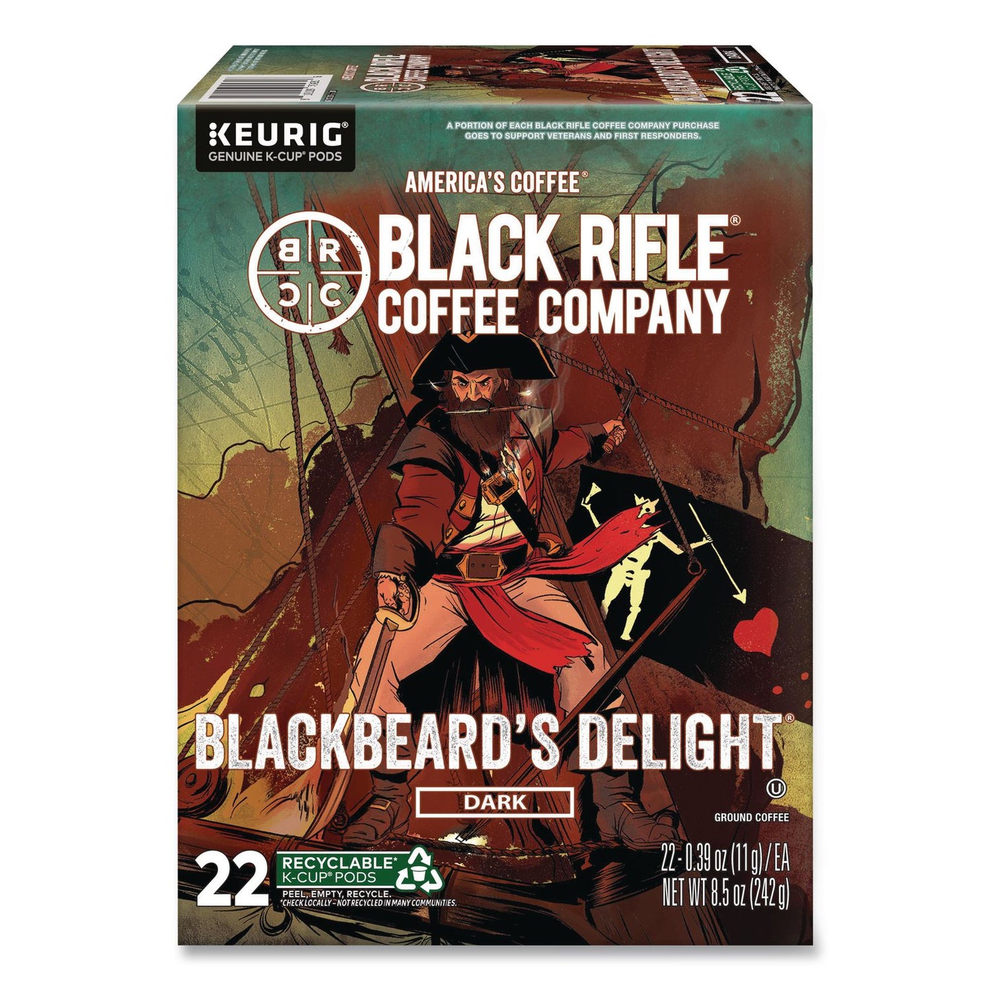 Black Rifle® Coffee Company Blackbeard's Delight Coffee K-Cups, 22/Box (GMT0430)