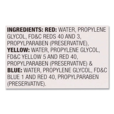 McCormick® Food Coloring, Red/Yellow/Blue, 0.5 oz Bottle, 3/Box (MKCMCM05308)