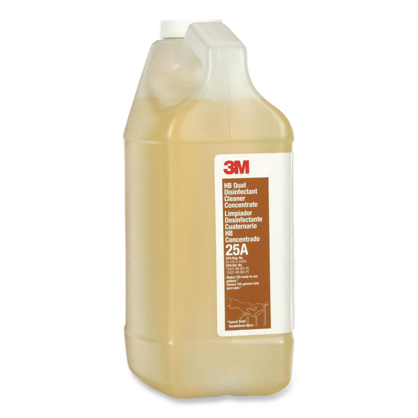 3M™ HB Quat Disinfectant Cleaner Concentrate 25A, 0.5 gal Bottle, 4/Carton (MMM25ACT)