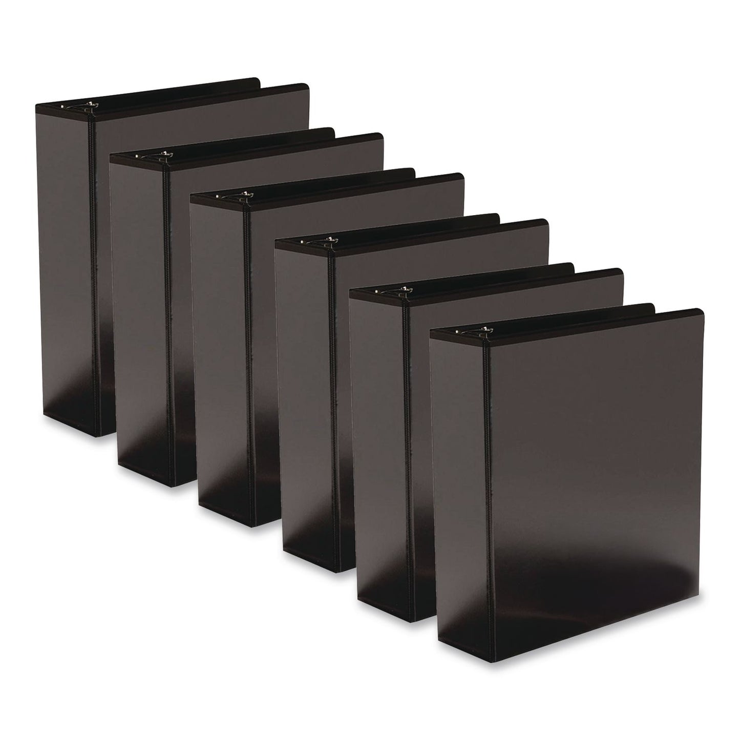 Simply™ Round Ring View Binder, 3 Rings, 3" Capacity, 11 x 8.5, Black, 6/Carton (MPL2372121690)