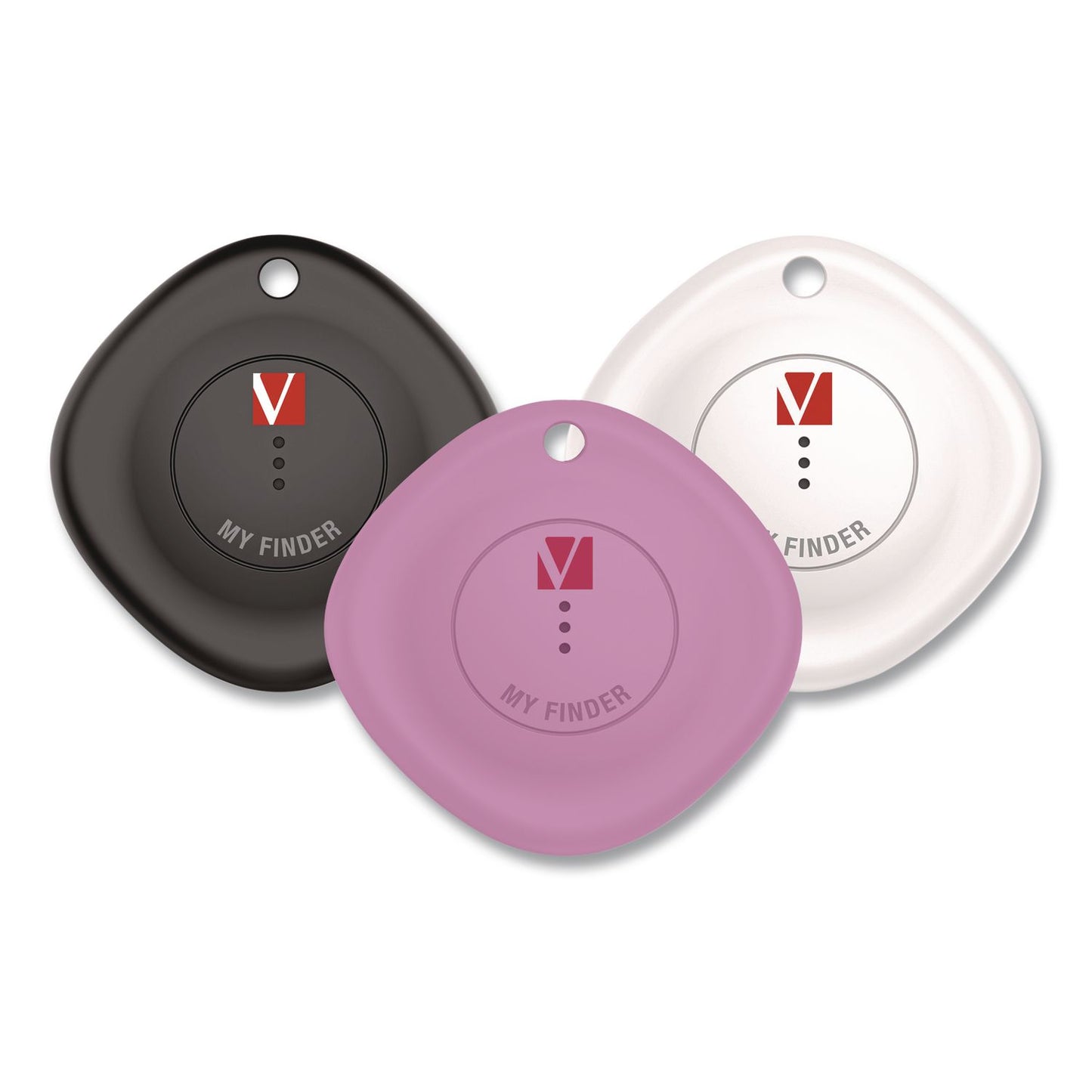 Verbatim® My Finder Bluetooth Tracker for Apple iOS, Black/Purple/White, 3/Pack (VER32132)