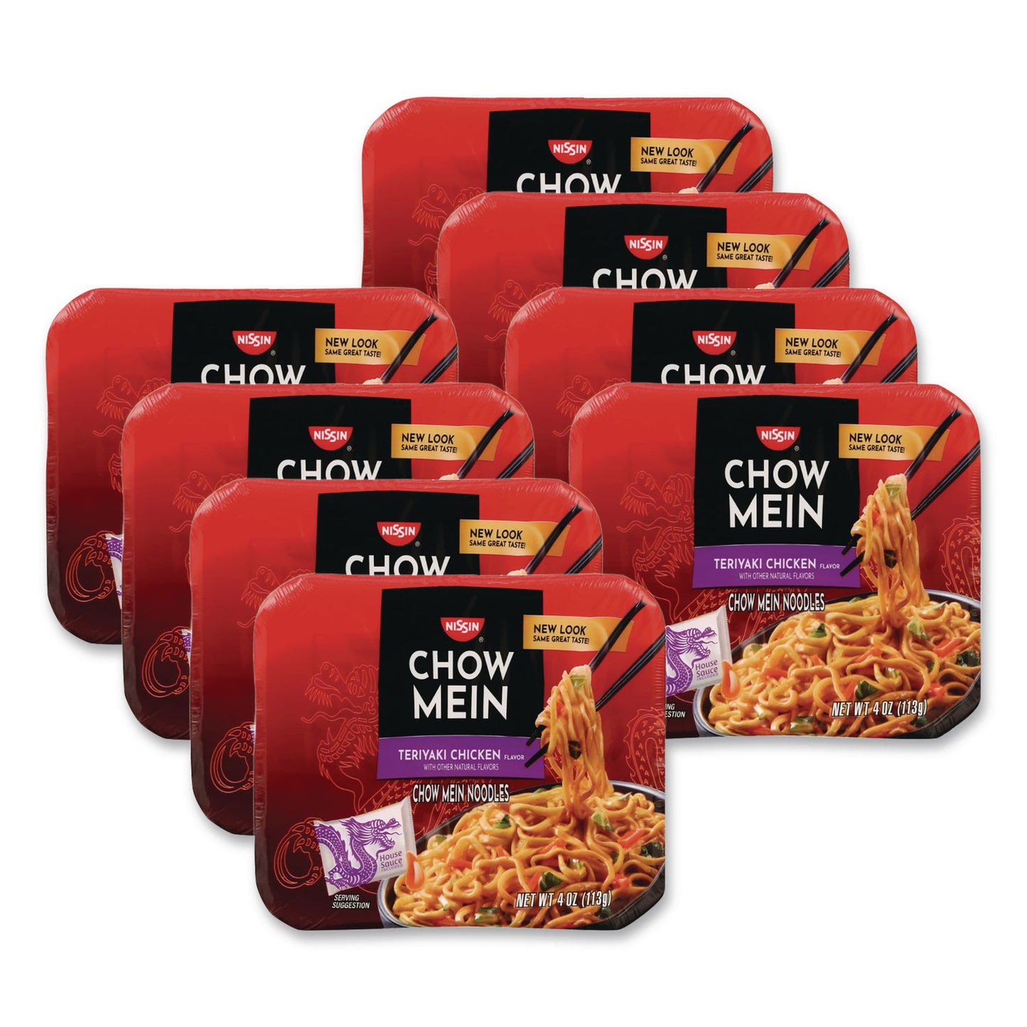 Nissin® Chow Mein Teriyaki Chicken Noodles, 4 oz, 8/Carton (NSFNIS08729)