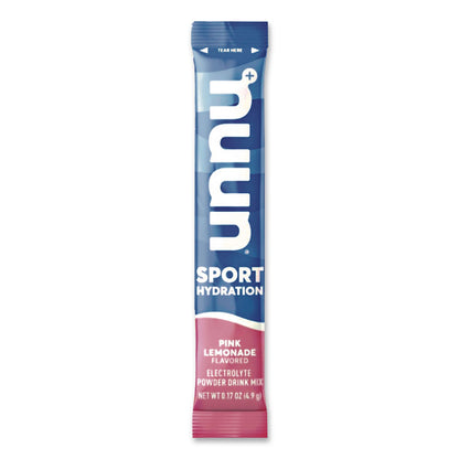 nuun® Sport Hydration Electrolyte Powder Drink Mix, Pink Lemonade, 0.17 oz Stick, 10/Box (NUU02392)