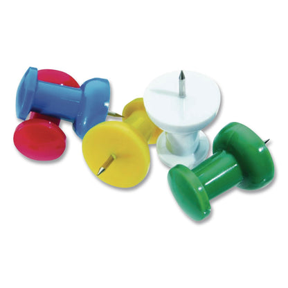 Officemate Giant Push Pins, Assorted Colors, Plastic, 1.5" Pin, 12/Pack (OIC1266155)