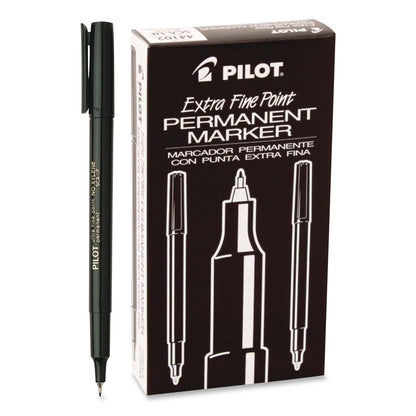 Pilot® Extra-Fine Permanent Markers, Extra-Fine Tip, Black, Dozen (PIL44102DZ)