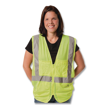 PIP ANSI Class 2 Hook and Loop Safety Vest, Medium, Lime (PID302MVGLYM)