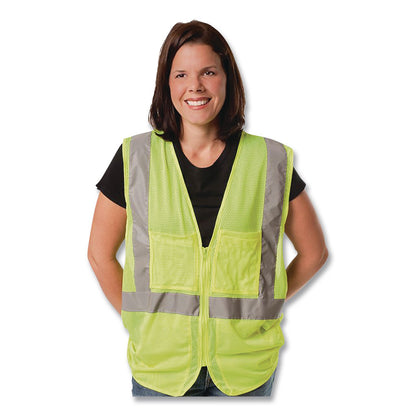 PIP ANSI Class 2 Hook and Loop Safety Vest, X-Large, Lime (PID302MVGLYXL)