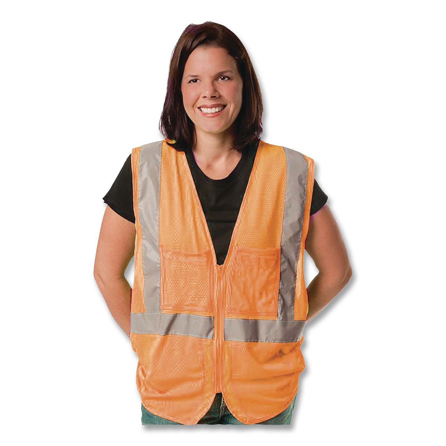 PIP ANSI Class 2 Hook and Loop Safety Vest, Medium, Hi-Viz Orange (PID302MVGORM)