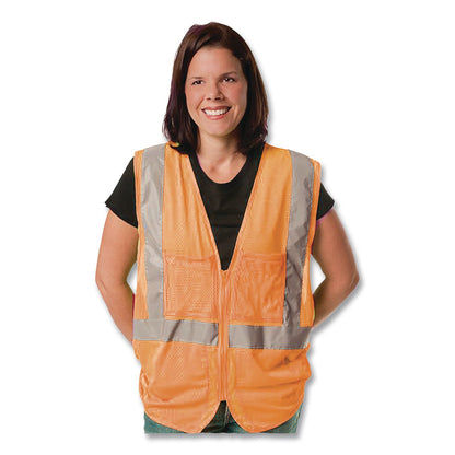 PIP ANSI Class 2 Hook and Loop Safety Vest, Medium, Hi-Viz Orange (PID302MVGORM)