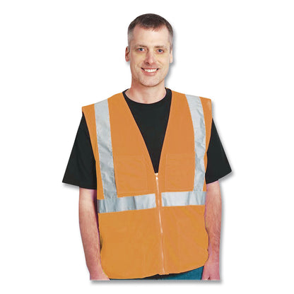 PIP ANSI Class 2 Hook and Loop Safety Vest, Medium, Hi-Viz Orange (PID302MVGORM)