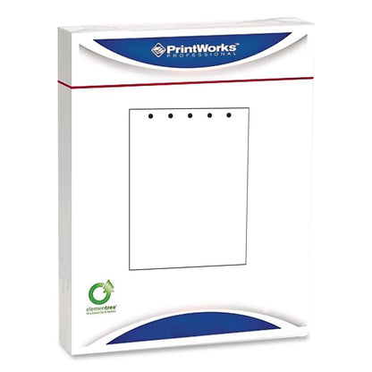 PrintWorks® Professional Punched Paper, 92 Bright, Top: 5-Hole, 20 lb Bond Weight, 8.5 x 11, White, 500/Ream (PRB04108)