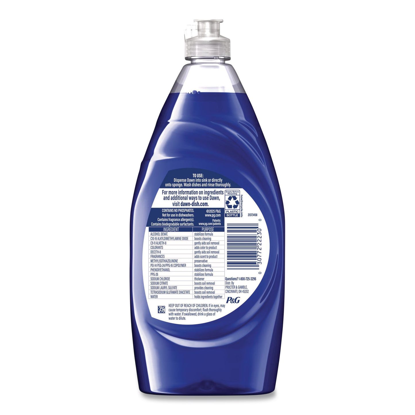 Dawn® Platinum Liquid Dish Detergent, Refreshing Rain Scent, 30 oz Bottle, 8/Carton (PGC22230)