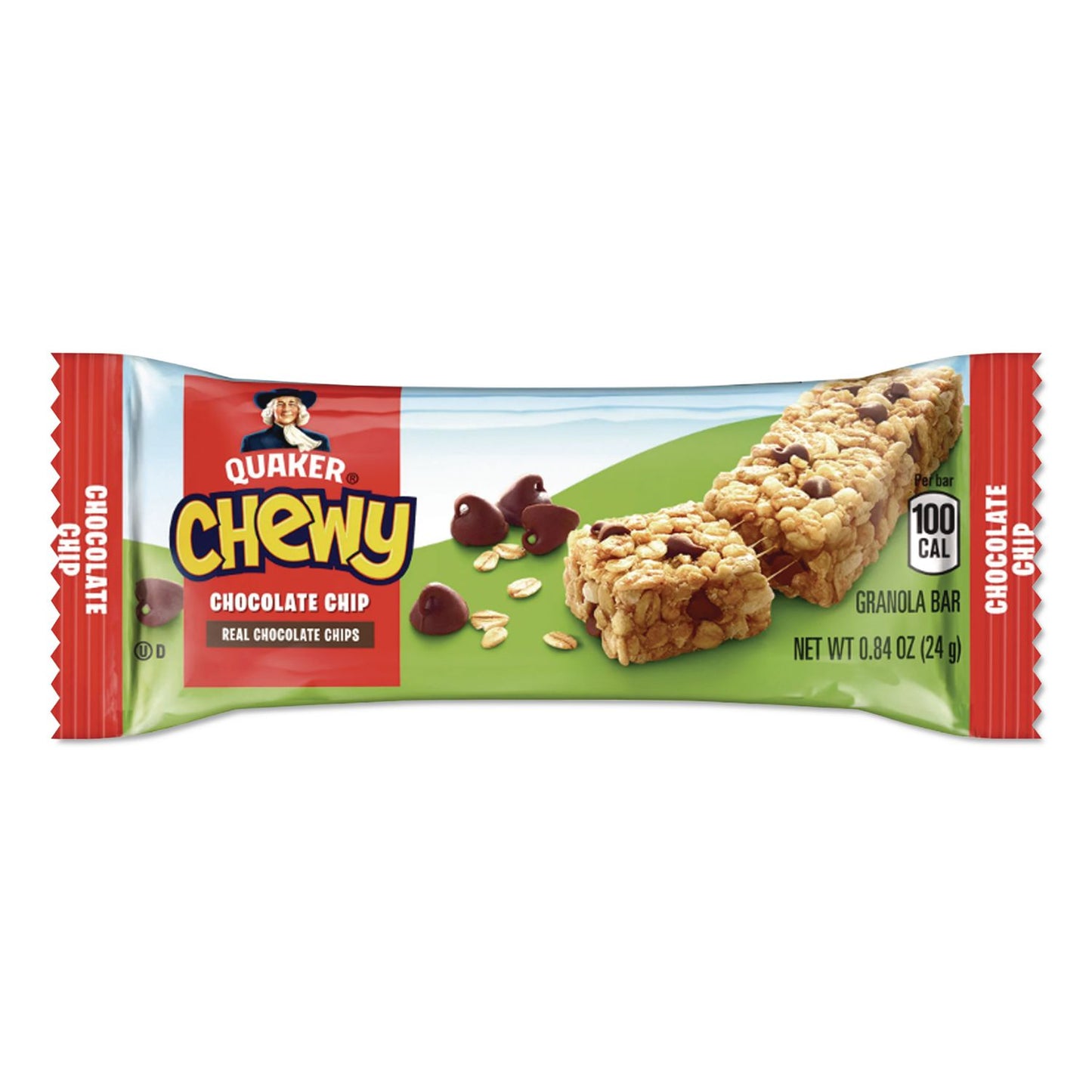 Quaker® Granola Bars, Chewy Chocolate Chip, 0.84 oz Individually Wrapped, 8/Box (QKRQUA31182)
