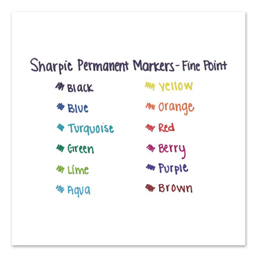 Sharpie® Fine Tip Permanent Marker, Fine Bullet Tip, Assorted Colors, 144/Carton (SAN30072CT)