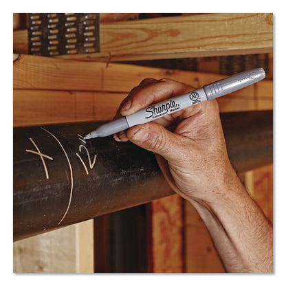 Sharpie® Metallic Fine Point Permanent Markers, Fine Bullet Tip, Metallic Silver, 48/Carton (SAN39109PPCT)