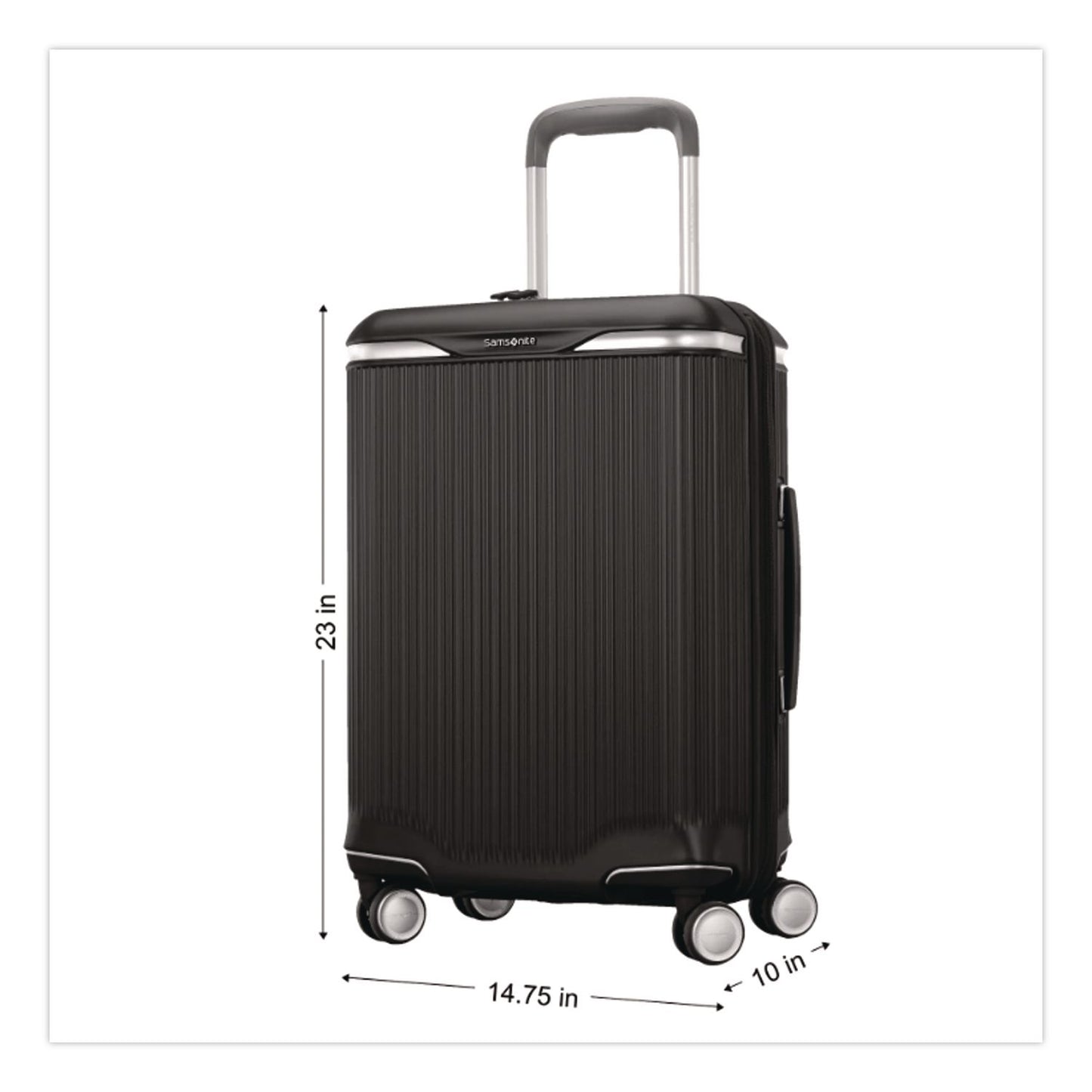 Samsonite® Silhouette 18 Hardside Spinner Suitcase, 10.5 x 14.8 x 23, Black (SML1536431041)