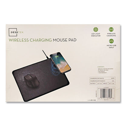 Vivitar® DeskTek TapCharge Mousepad, Qi Wireless Charging, Black (SKXTEK8047)