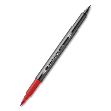 Staedtler® Double-Ended Watercolor Brush Pens, Fine (0.5 to 0.8 mm) and Medium (0.6 to 1 mm) Brush Tips, Assorted Colors, 36/Set (STD3001TB3602)