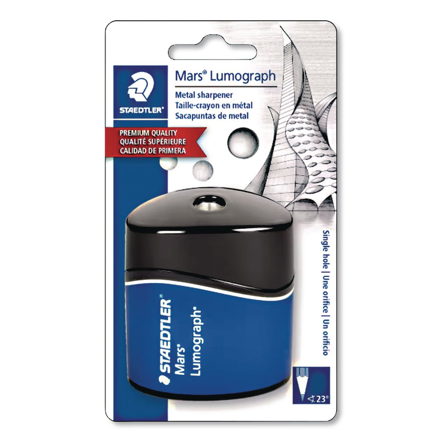 Staedtler® Mars Lumograph Manual Pencil Sharpener, 2.5", Blue (STD511100BKA6)
