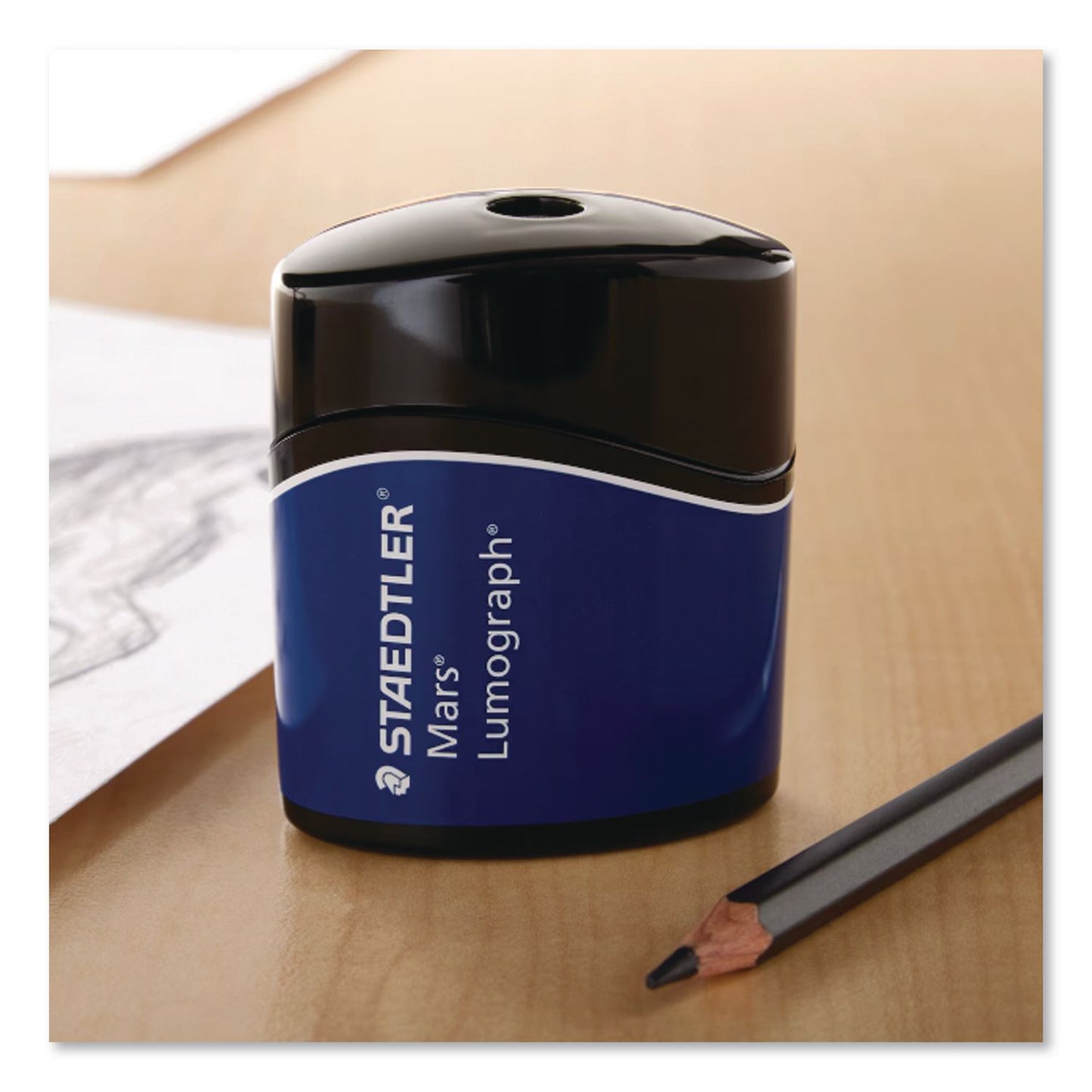 Staedtler® Mars Lumograph Manual Pencil Sharpener, 2.5", Blue (STD511100BKA6)