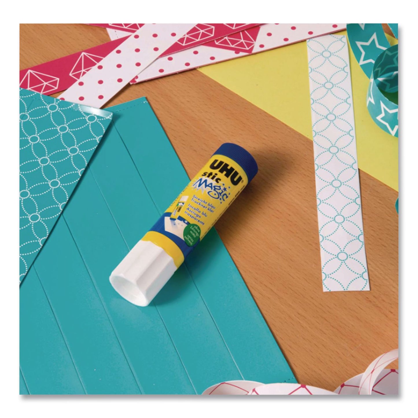 UHU® Stic Permanent Glue, Magic Blue, 0.29 oz, Dries Clear (STD99601)
