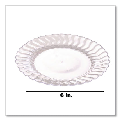 Fineline Settings Flairware Flared Dessert Plate, 6" dia, Clear, 180/Carton (TBL206CL)