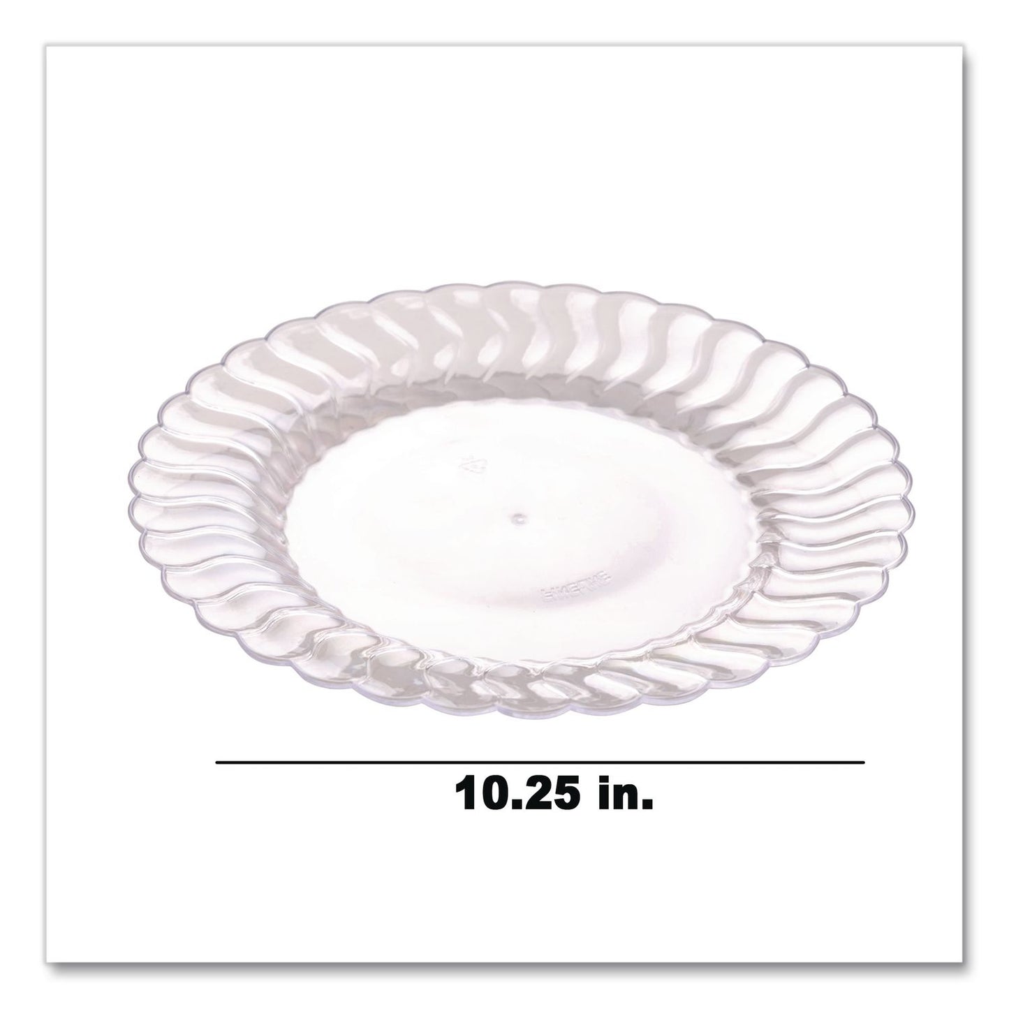 Fineline Settings Flairware Dinner Plate, 10.25" dia, Clear, 144/Carton (TBL210CL)