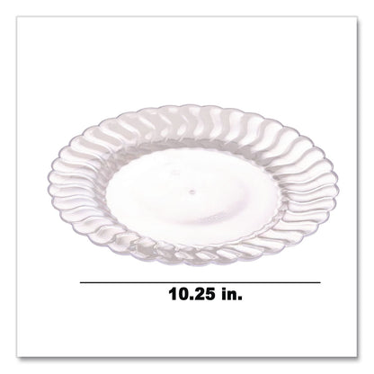 Fineline Settings Flairware Dinner Plate, 10.25" dia, Clear, 144/Carton (TBL210CL)