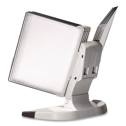 djois® by Tarifold Modular Desktop Document Holder, 10 Panels with Black Borders, Gray Base (TFITD271)