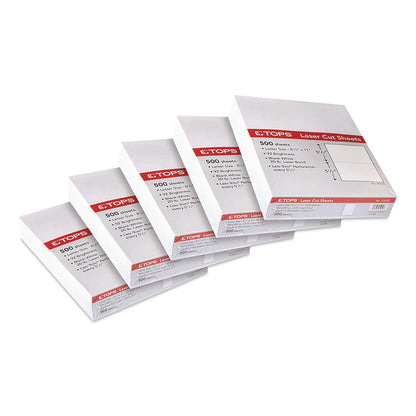 TOPS™ Blank Sheets for 2-Up W-2/1099 Tax Forms, Perforated at 5.5, 84 Bright, 20 lb Bond, 8.5 x 11, 500 Sheets/Ream, 5 Reams/Carton (TOP05020CT)