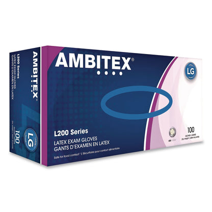 AMBITEX® L200 Series Powder-Free Latex Gloves, Large, 5 mil Thick, 9" Long, Cream, 100/Box, 10 Boxes/Carton (TXILLG200CT)