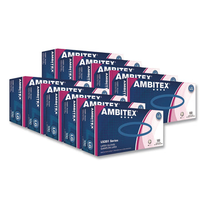 AMBITEX® L5201 Series Powder-Free Latex Gloves, Large, 4 mil Thick, 9" Long, Cream, 100/Box, 10 Boxes/Carton (TXILLG5201CT)
